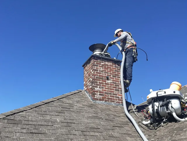 Dedicated Norco Chimney Sweep team member cleaning a chimney in Norco, CA
