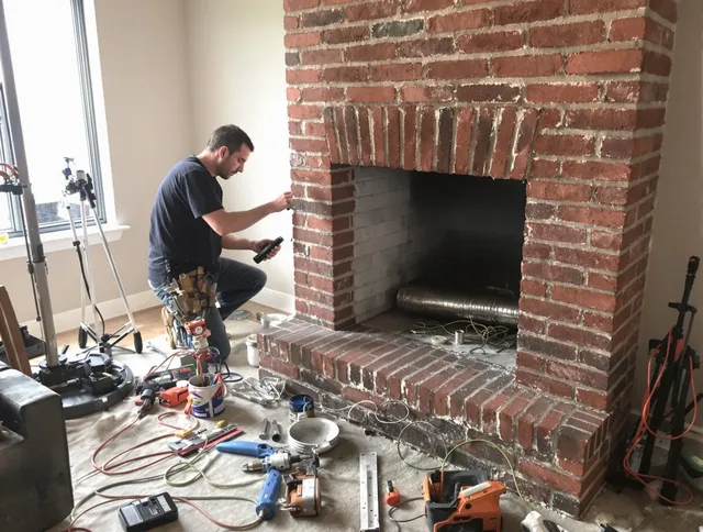 Norco Chimney Sweep specialist finalizing chimney liner service in Norco, CA