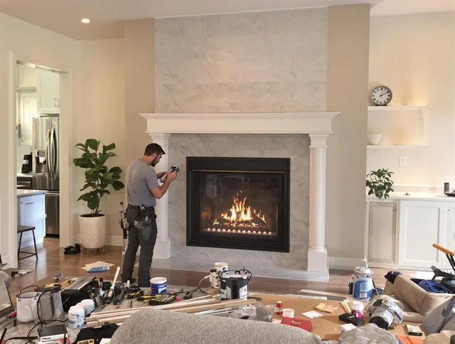 Newly installed fireplace by Norco Chimney Sweep in Norco, CA